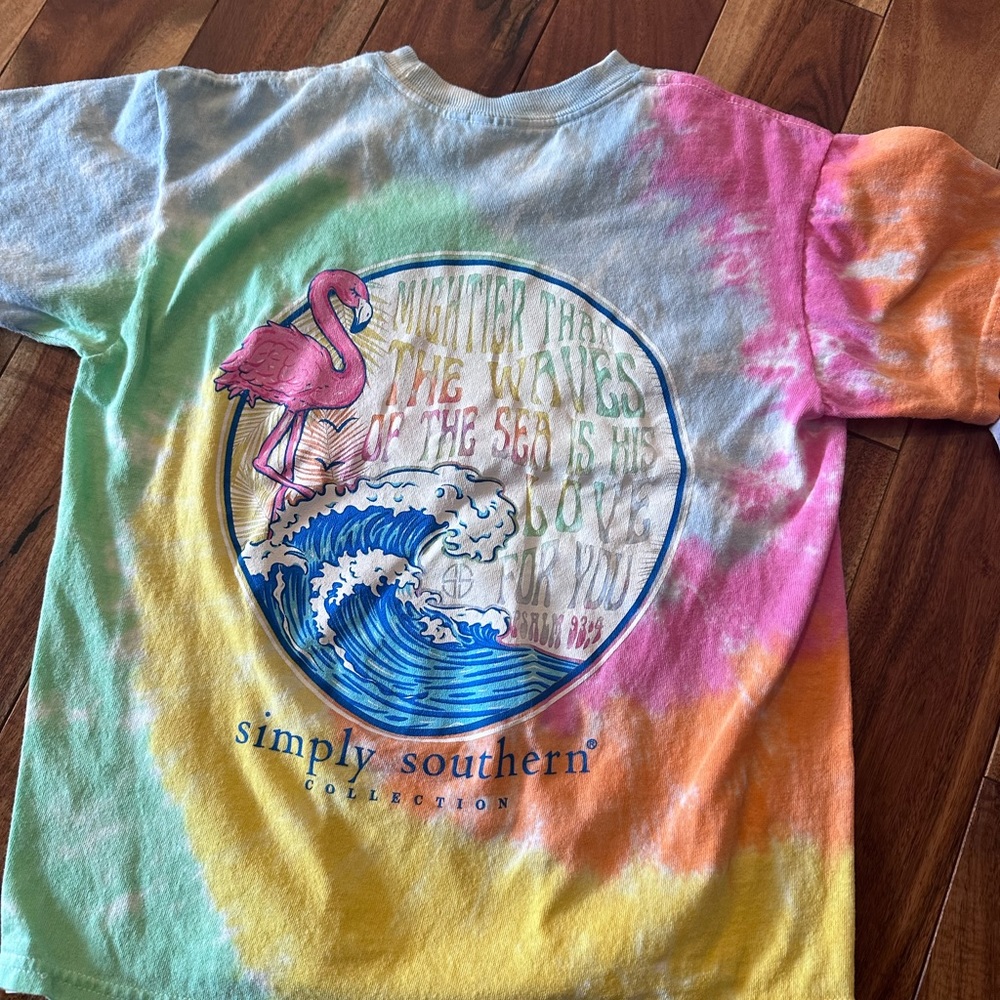 Simply southern lot of 2 youth small t-shirts ss tie-dye and ls purple. - Picture 6 of 8